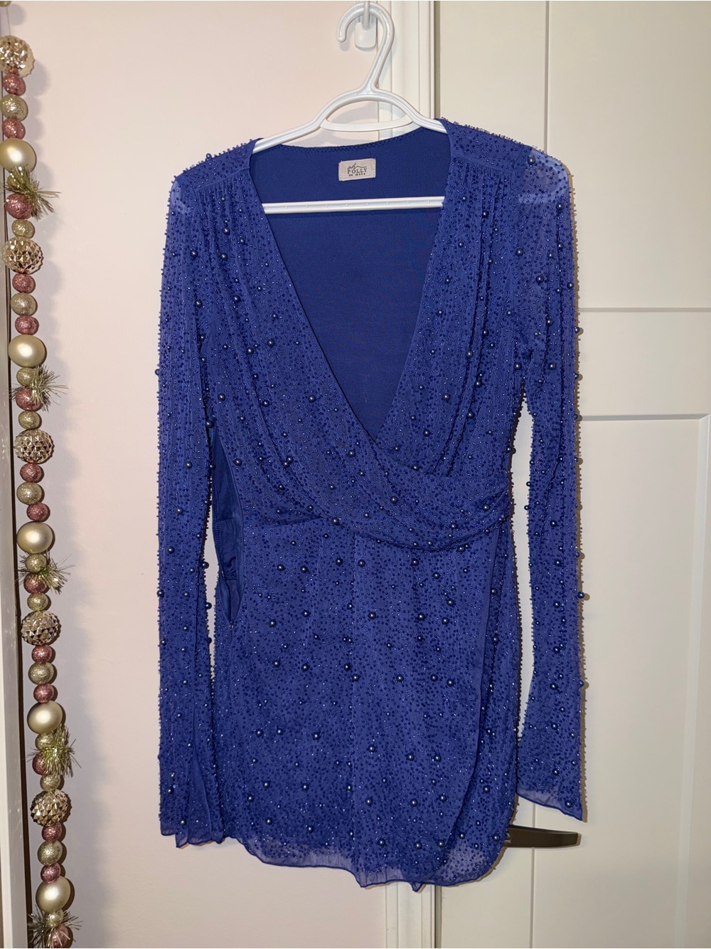 OH POLLY BLUE EMBELLISHED DRESS